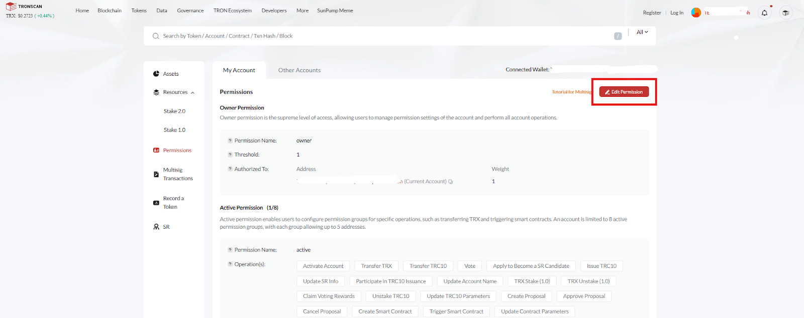 grant and edit permissions Ledger