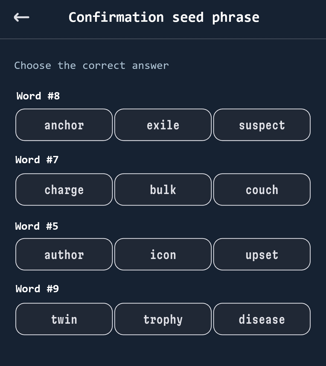 Seed phrase
